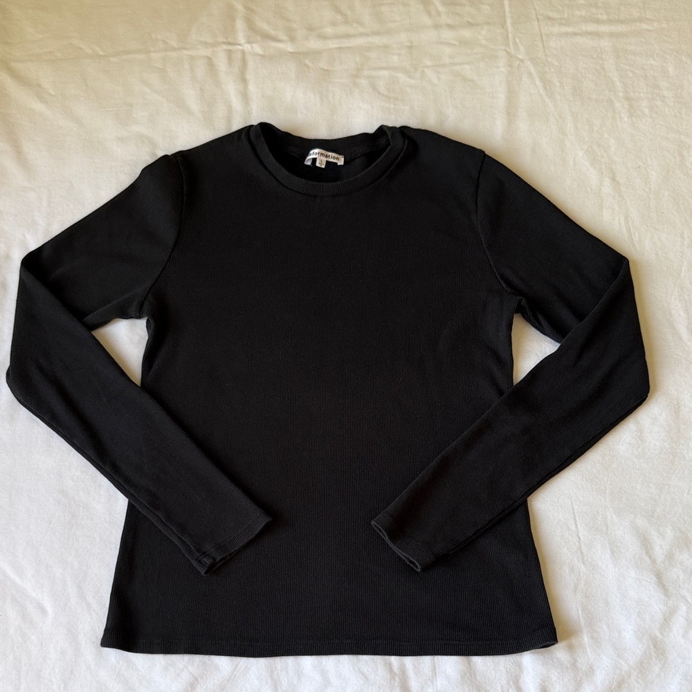 Reformation Charcoal Ribbed Knit Top